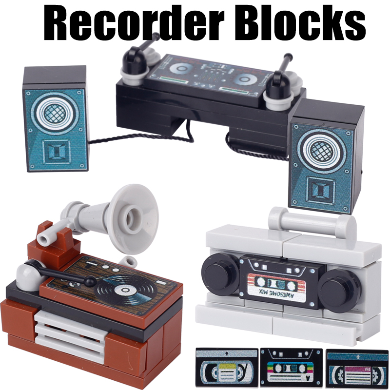Lego Minifigure Holder - 시티 뮤직 녹음기 DJ 스테이션 주크박스
