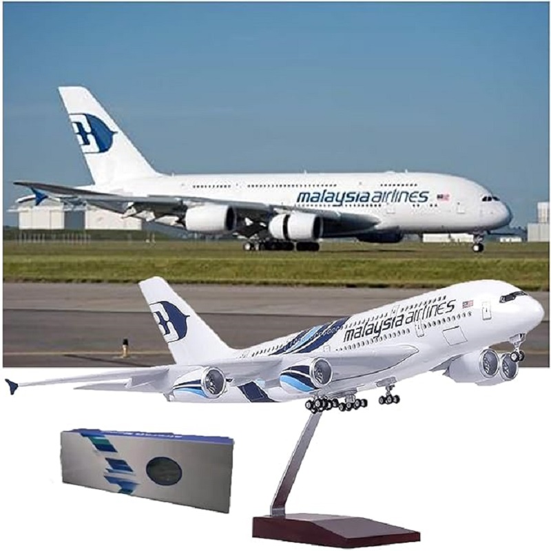 Model Airplane Plastic - 1:160 스케일 말레이시아 항공 A380 금속