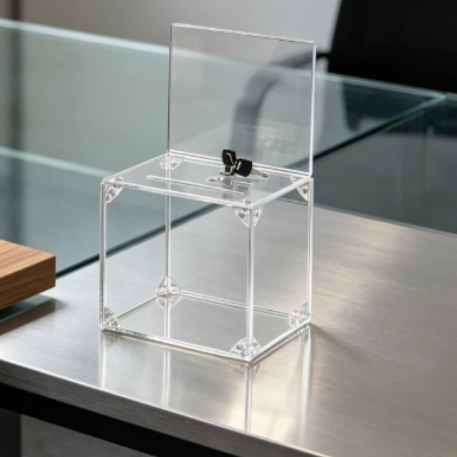 자물쇠와 봉투 보관 공간이 있는 투명한 아크릴 기부함. - Display Case Acrylic 리뷰 및 가격