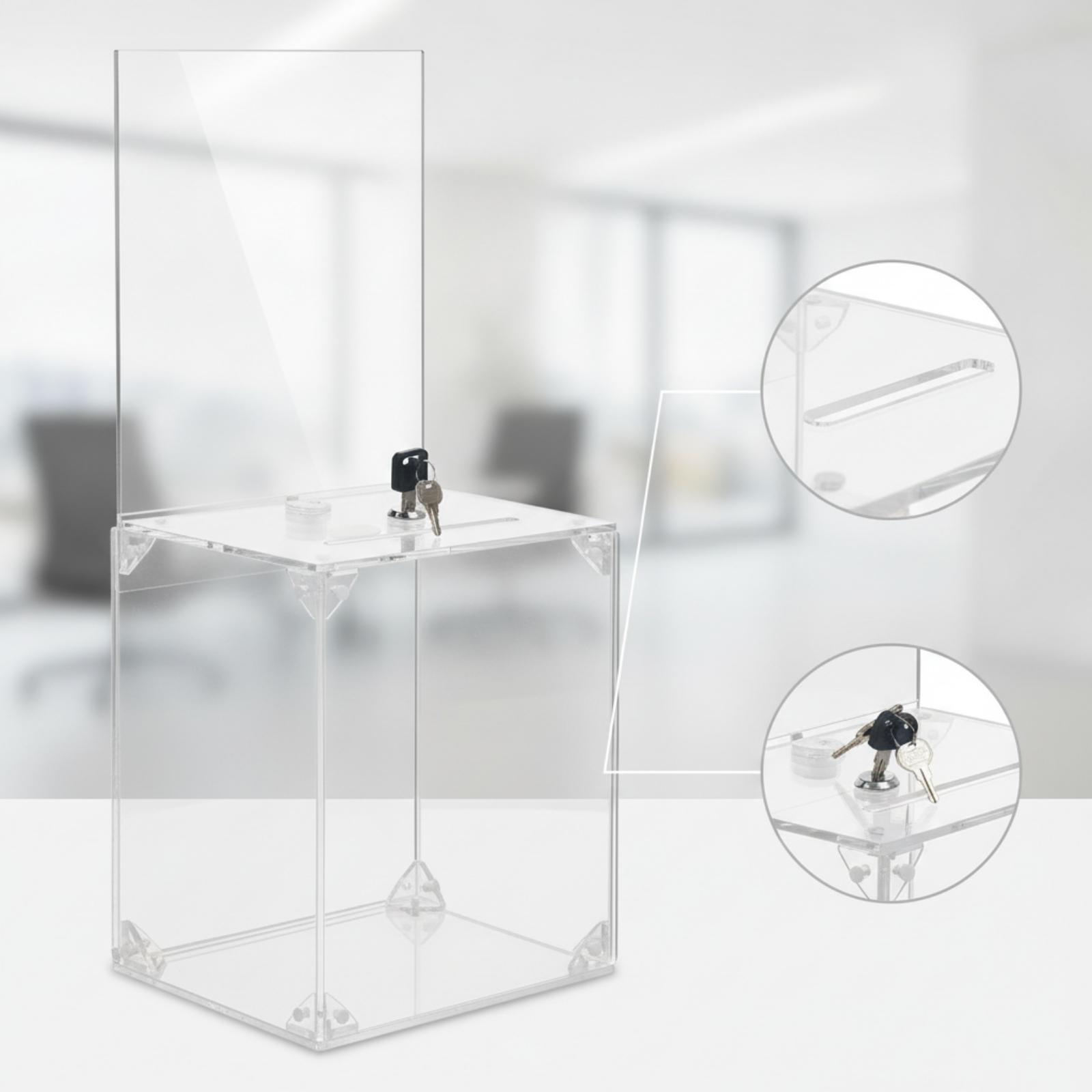 자물쇠와 봉투 보관 공간이 있는 투명한 아크릴 기부함. - Display Case Acrylic 리뷰 및 가격