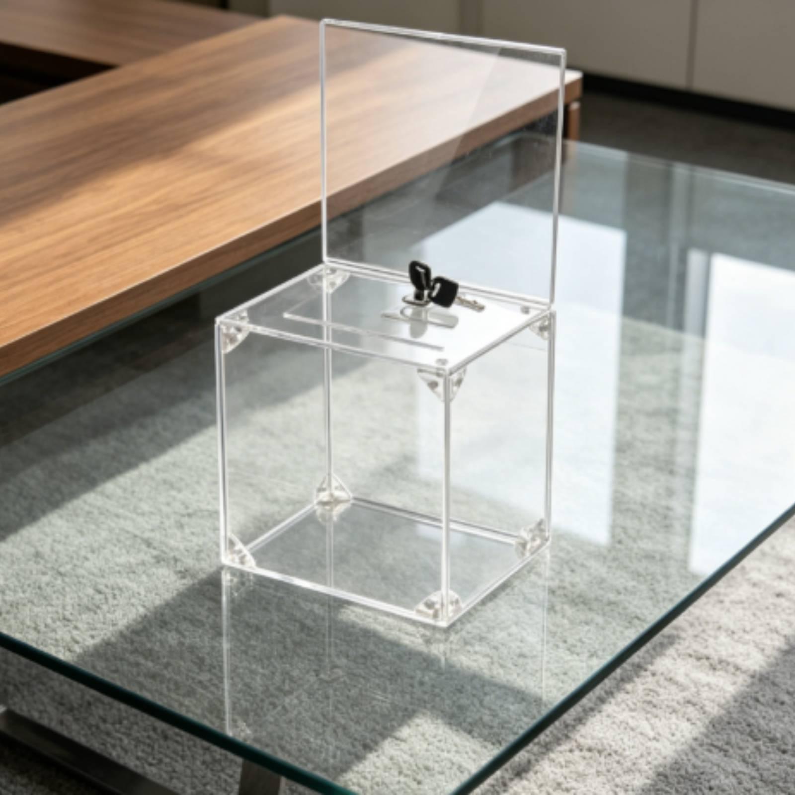 자물쇠와 봉투 보관 공간이 있는 투명한 아크릴 기부함. - Display Case Acrylic 리뷰 및 가격